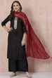 Teal Blue Viscose Straight Suit Set image number 0